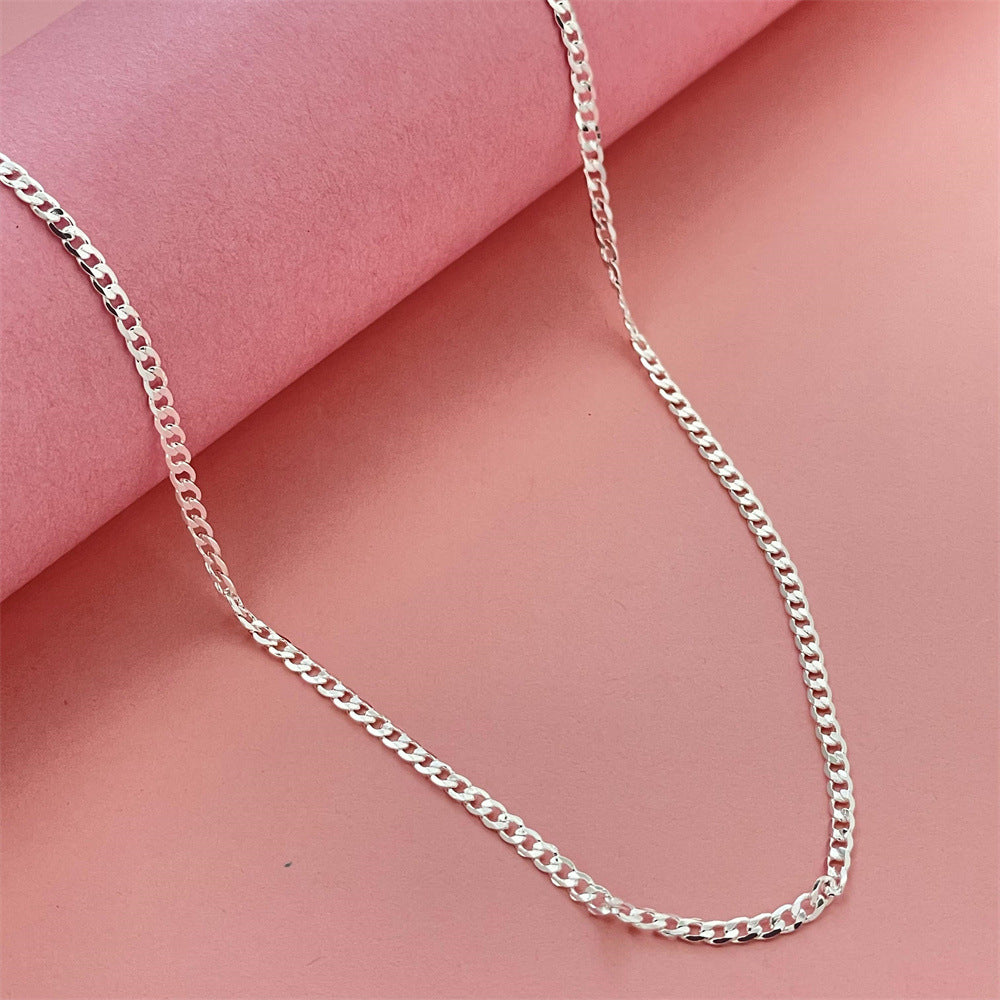Pretty New Classic Sier-plated One-to-one Side Necklace