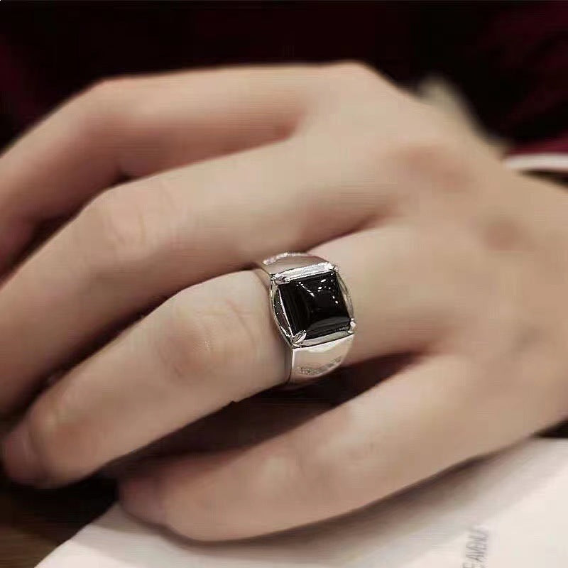 Men's Gem Sier Open Mouth No Color Rings