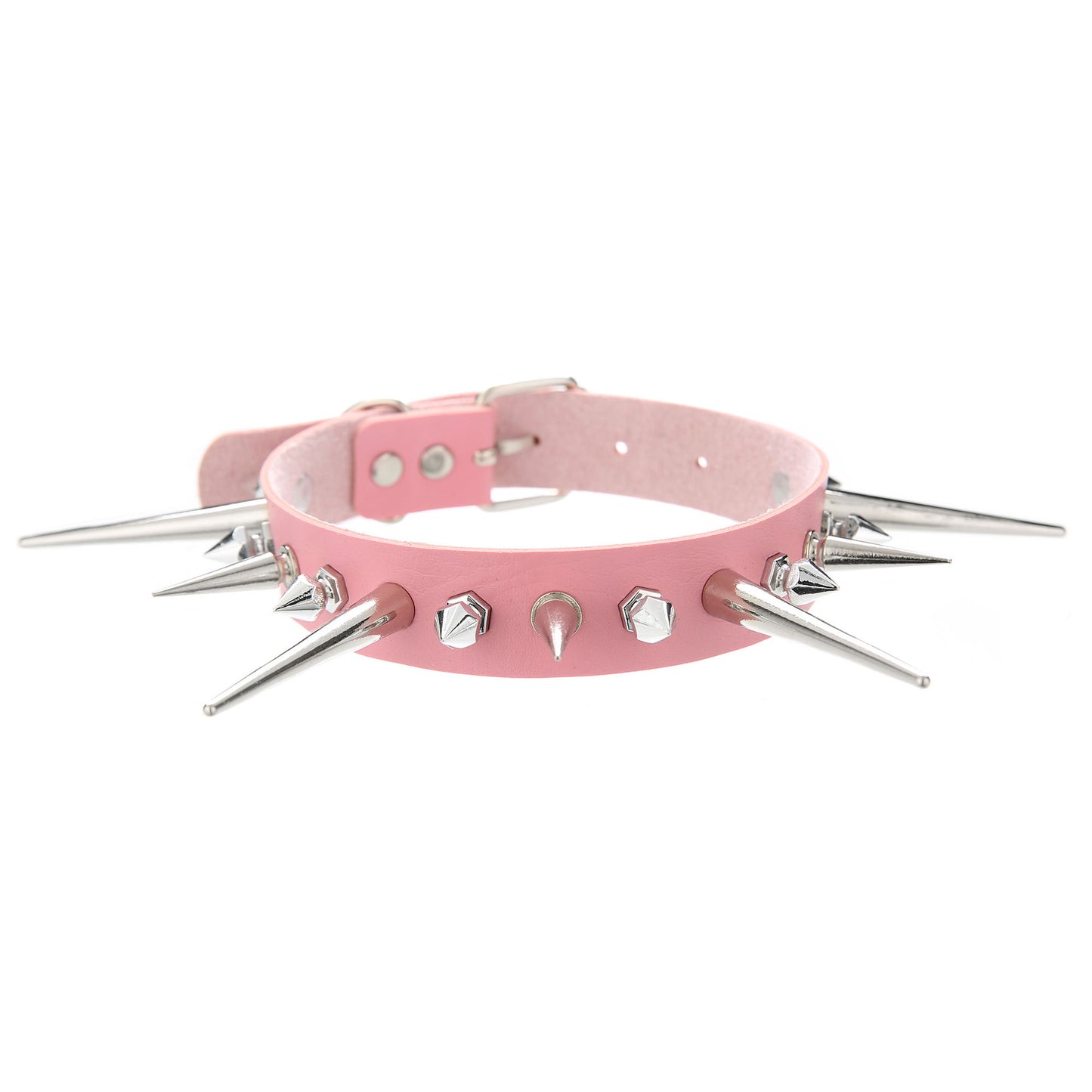 Punk Gothic Long Short Rivet Spike Collar