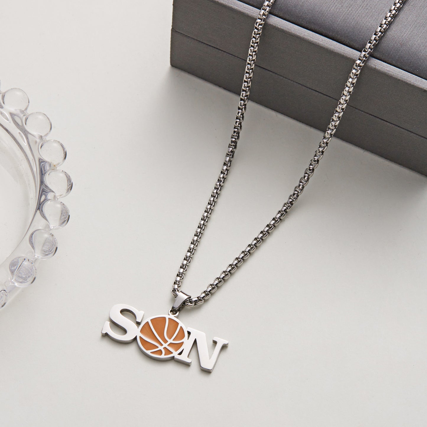 Women's & Men's Creative Baseball Letter Stainless Steel Hip Hop Necklaces