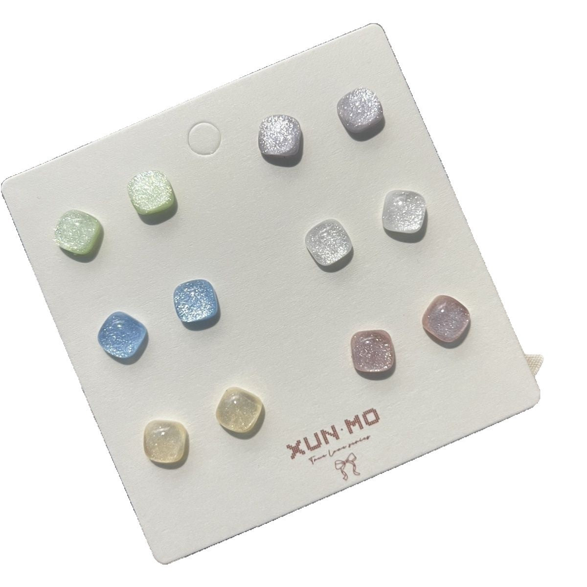 Color Small Sugar Cube Ear Bone Earrings