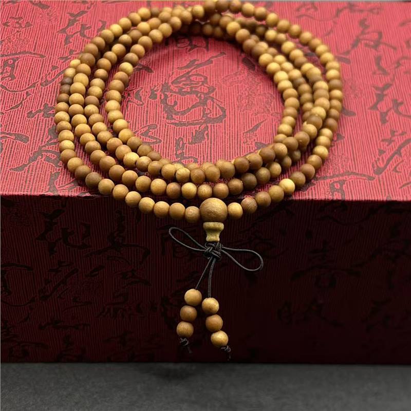 Men's Barbie Sandalwood Submerged Old Materials Wooden Buddha Beads Bracelets