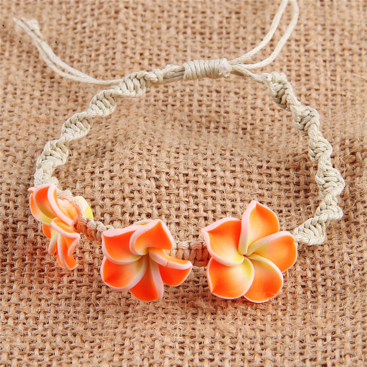 Beach Vacation Style Polymer Clay Bohemian Shell Hand-woven Navel Bracelets
