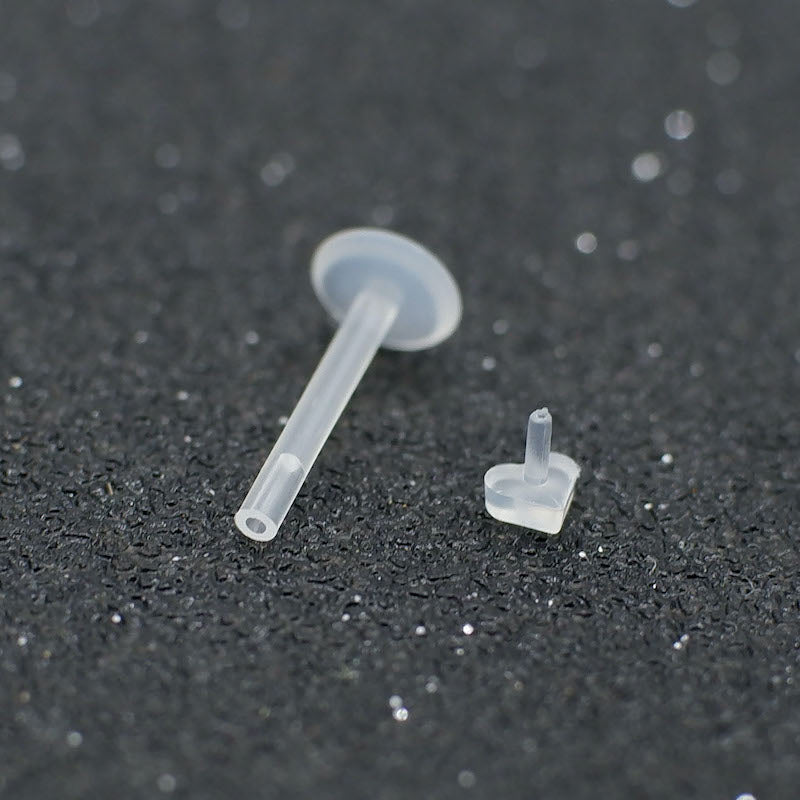 Heart Flat Bottom Labret Ear Bone Stud Earrings