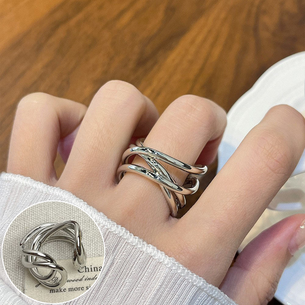 Women's High-grade Metal Personality Creative Elegant Open Sweet Cool Index Finger Rings