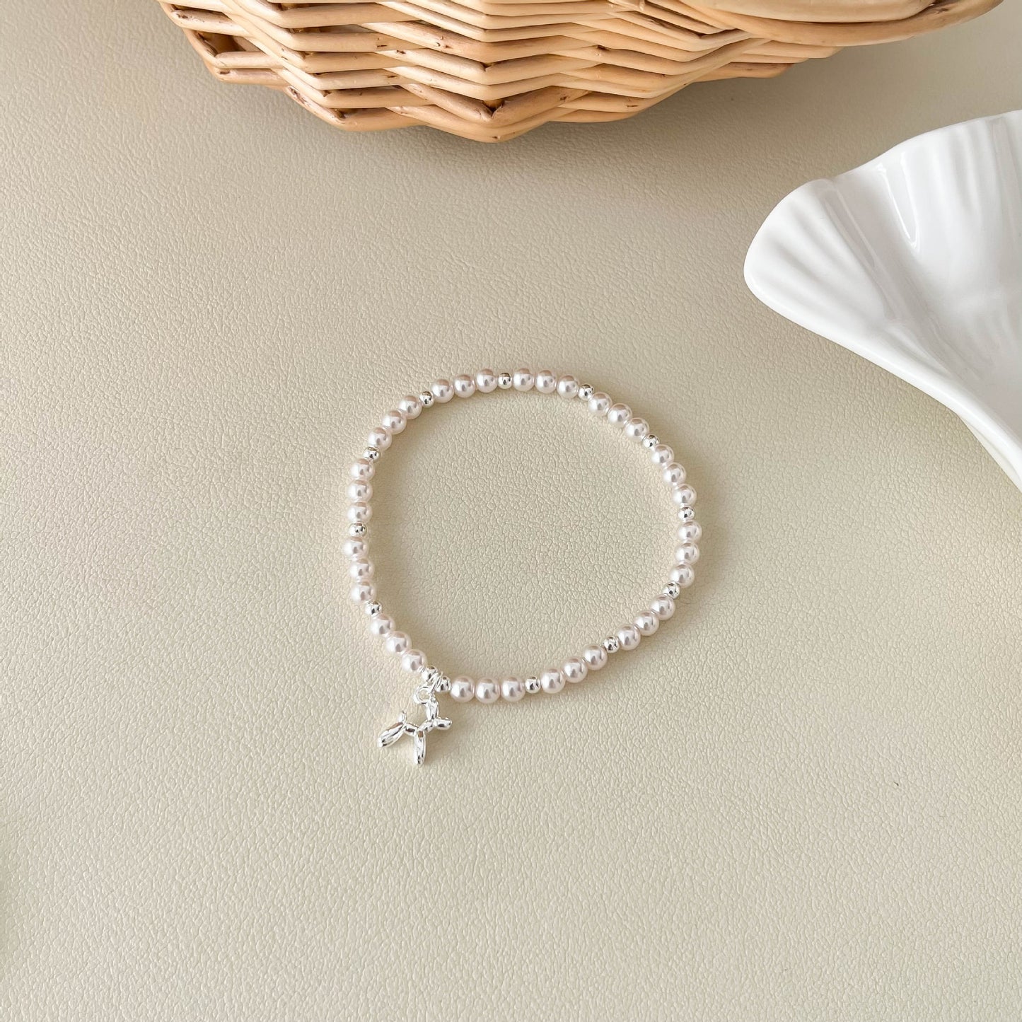 Wind Pearl Bow Water Drop Mud Diamond Interval Niche High Bracelet