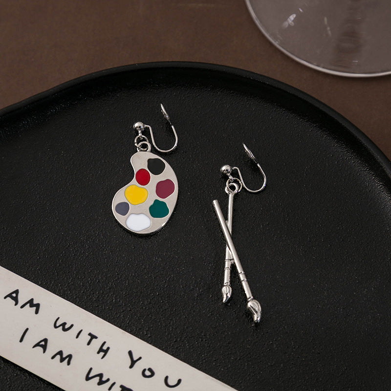 Fun Brush Drawing Board Retro Hipster Style Earrings
