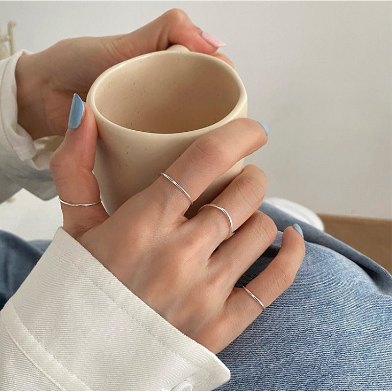 Women's Design Dual Layer Open-end Simple Fashion Personalized Index Finger Light Ring