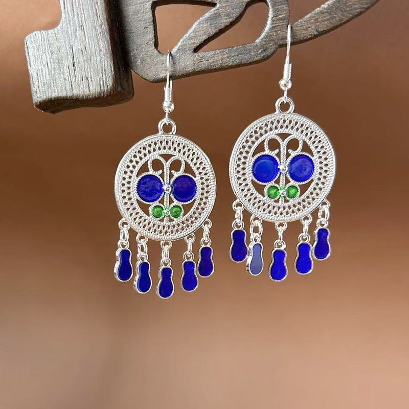 Ethnic Style Peacock Retro Ear Hook Earrings