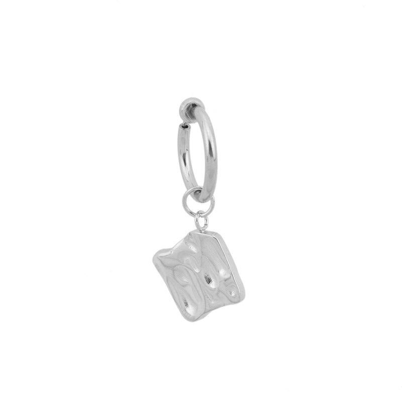 Women's Fashion Stainless Steel Square Ear Clip Rings