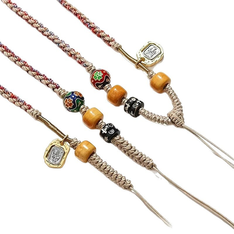 Style Tibet Beads Handmade Braided Rope Beeswax Amulet Bracelet
