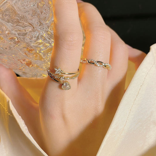Star Female Affordable Luxury Fashion Niche Rings