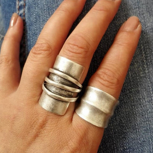Retro Exaggerated Circle Personalized Ethnic Style Geometric Rings