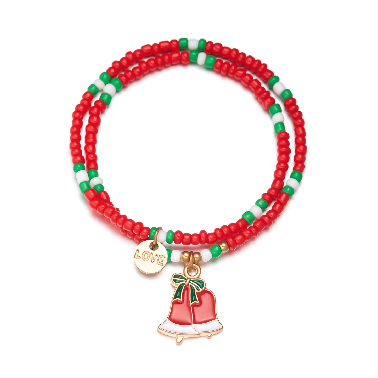 Christmas Dripping Oil Santa Claus Beads Bracelets