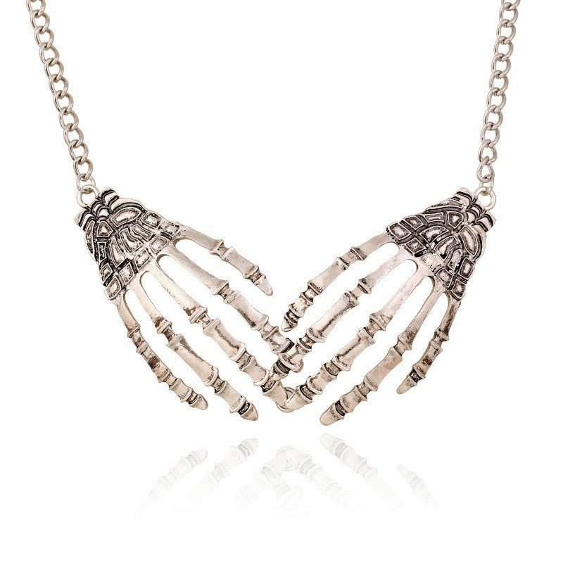 Halloween Skull Claw Retro Exaggerated Punk Necklaces
