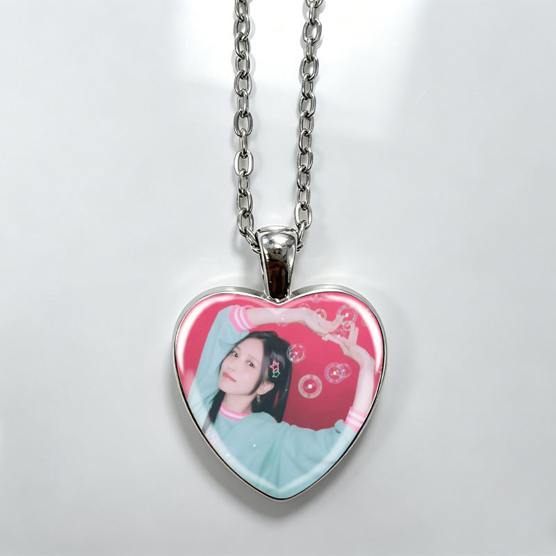 Love Alloy Korean Group Support Heart Sweet Beauty Fans Clavicle Necklaces