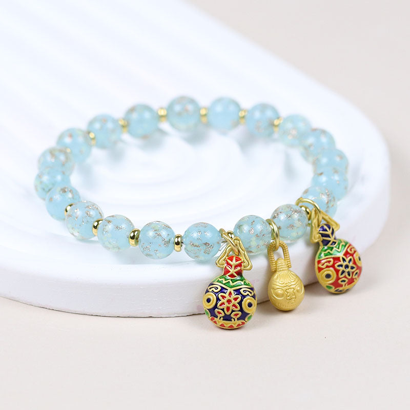 Female Fragrant Gray Colored Glaze Chinese Style Bracelet