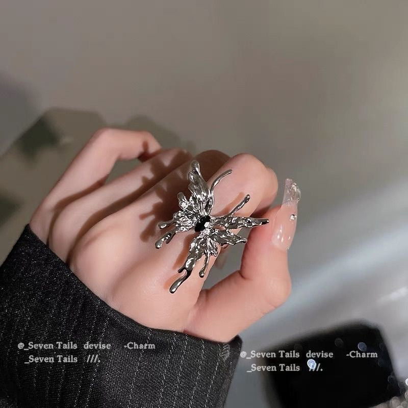 Butterfly Female Fashion Design High-grade Cold Wind Rings