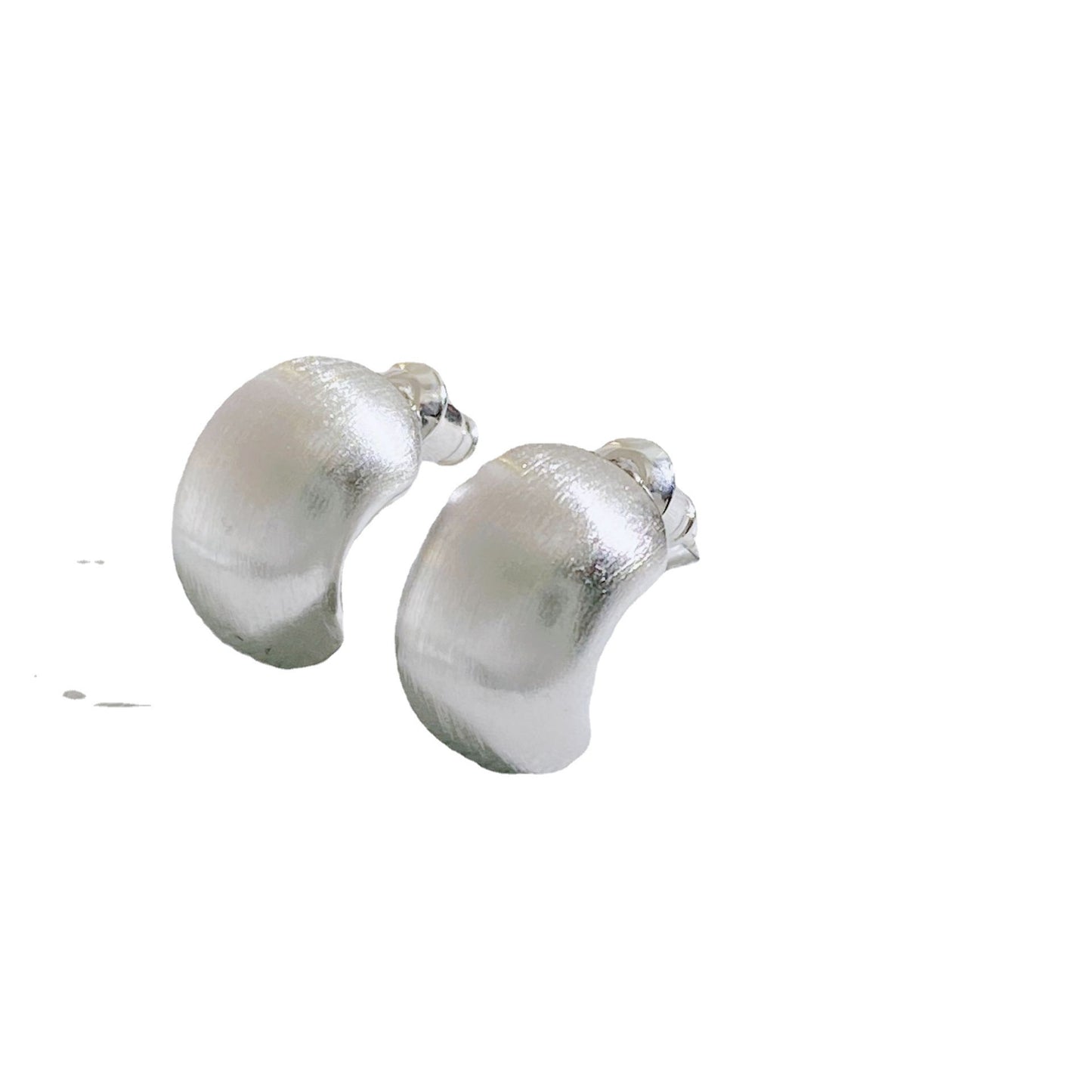 Style Simple Metal Brushed Bean-shaped Sier Rings