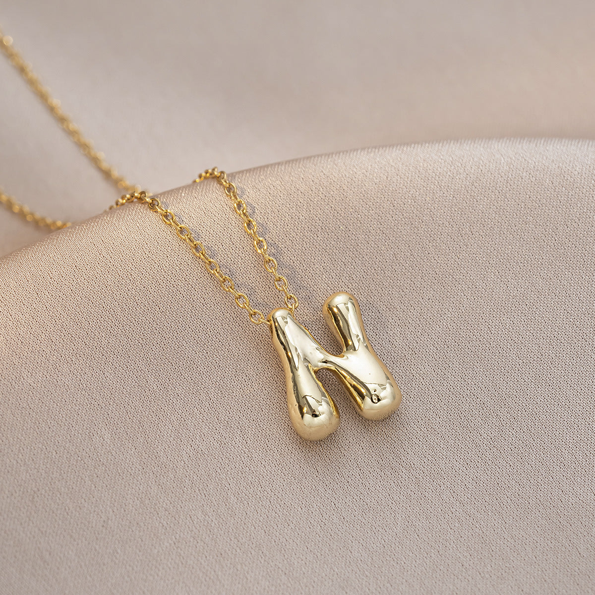 Female Glossy Balloon Bubble Cute Chubby English Letters Temperament Clavicle Necklace