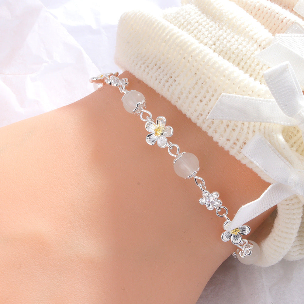 Women's Flower Simple Imitation Chalcedony Fashion Small Fresh Bracelet