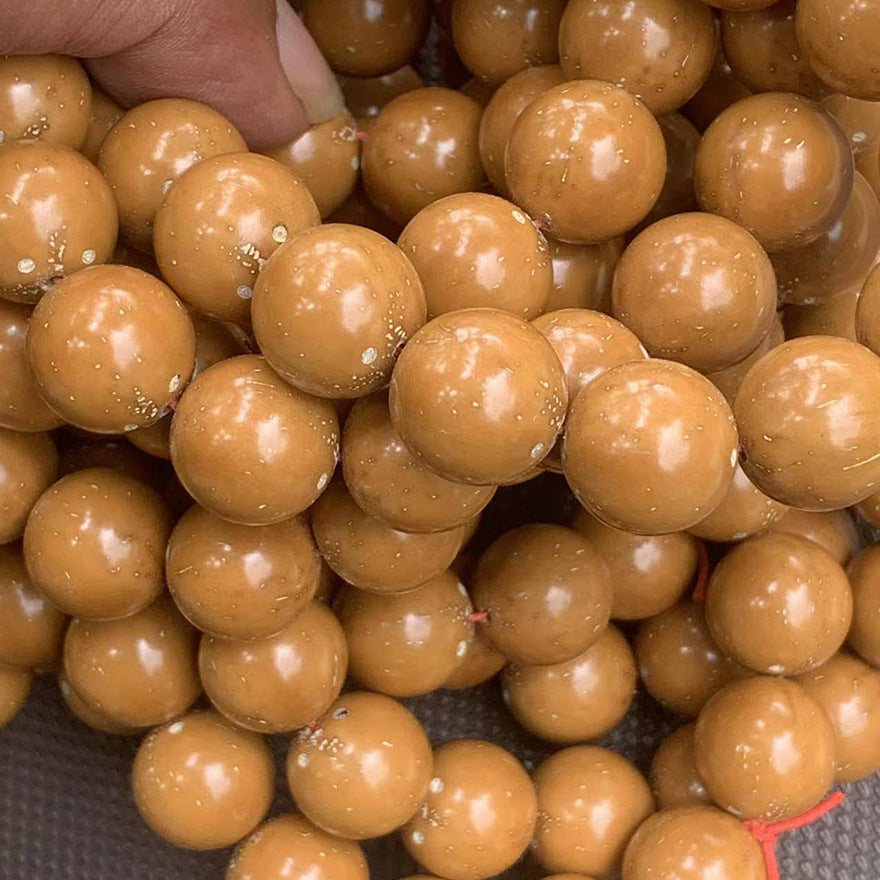 Perfect Circle Light Bead Zi Jin Shu Bodhi Yellow Skin Bracelet