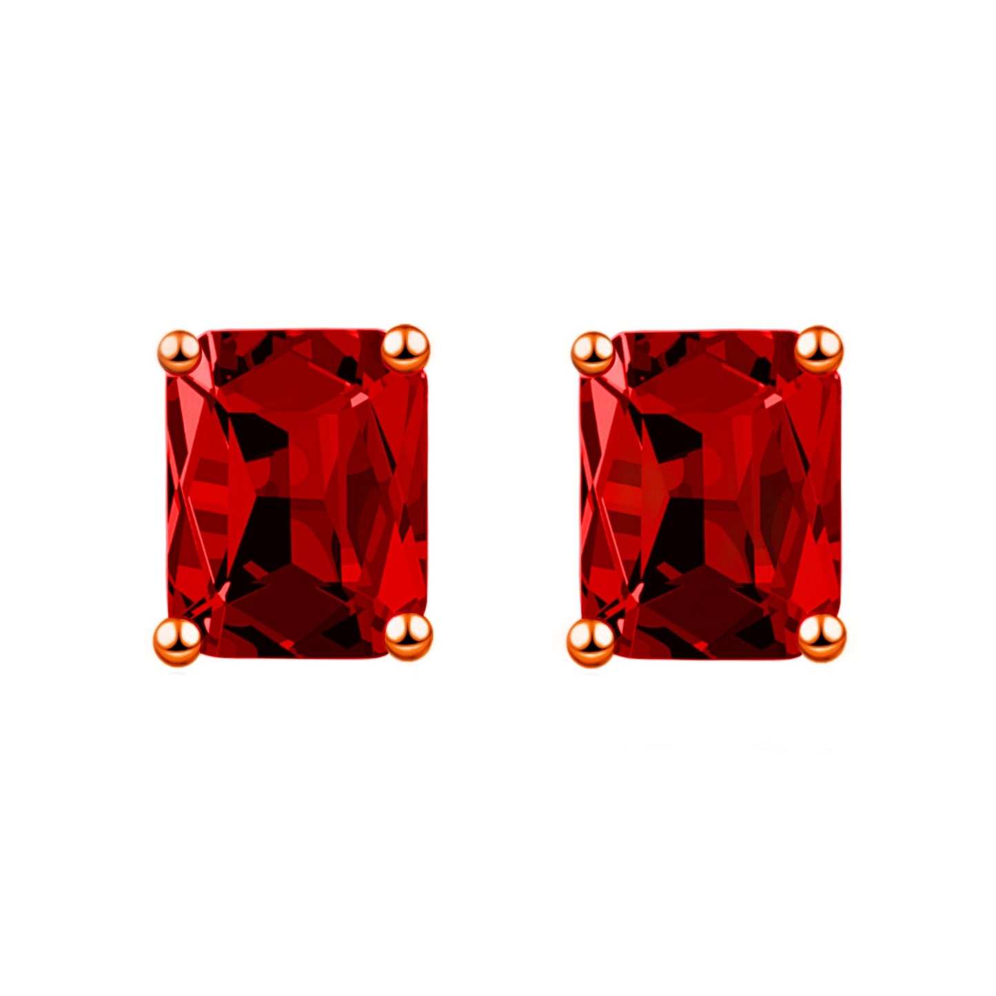 Fashion Rectangular Emerald Rose Gold Plated Rings