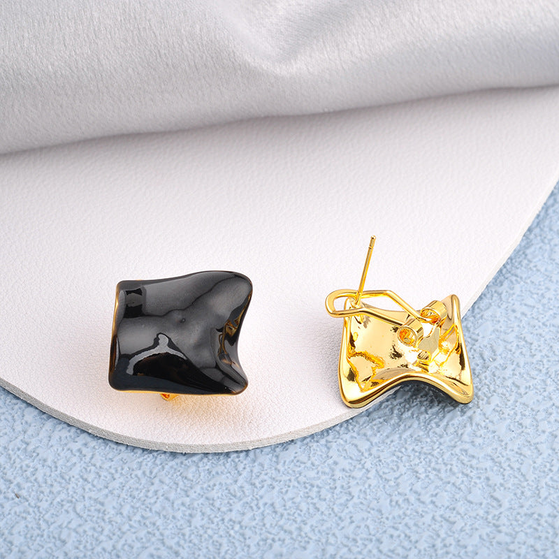 Women's Style Fashion Grandeur Personality Square Gold-plated High-grade Earrings