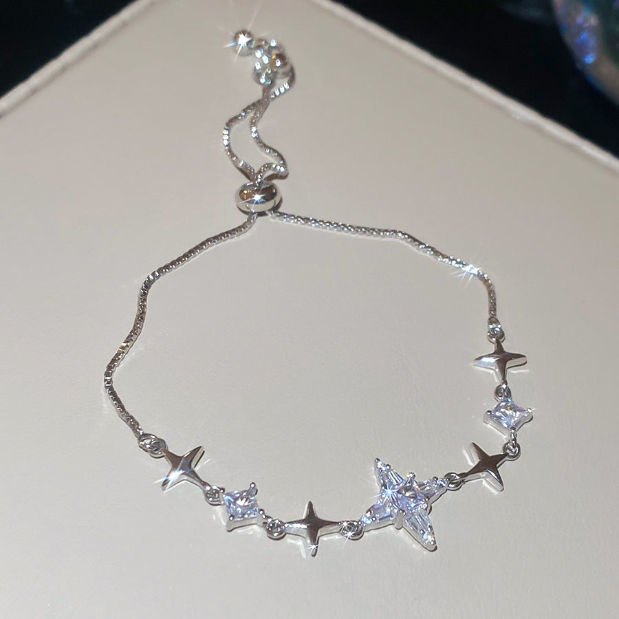 Women's Austrian Bright Gem Flower Light Luxury High-grade Court Style Fashion Bracelets
