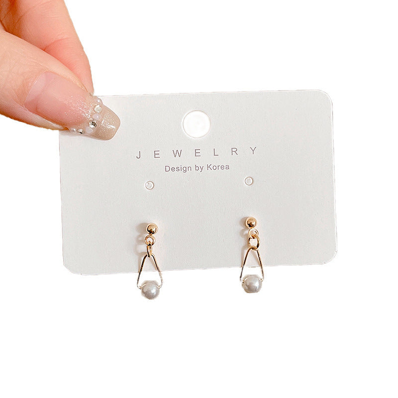 Women's & Men's High Sense Ear Graceful Fashionable Pearl Rings