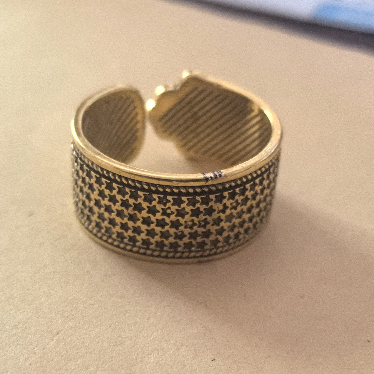 Men's Retro Trendy Sier Open Single Lucky Rings