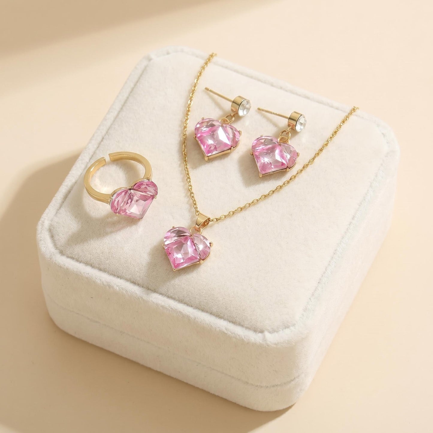 Women's Pink Love High-grade Versatile Light Luxury Rings
