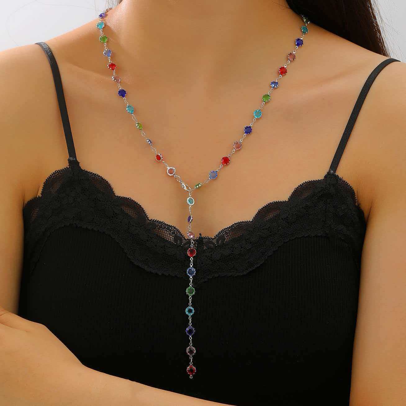 Colored Loving Heart Geometric Candy Color Glass Earrings