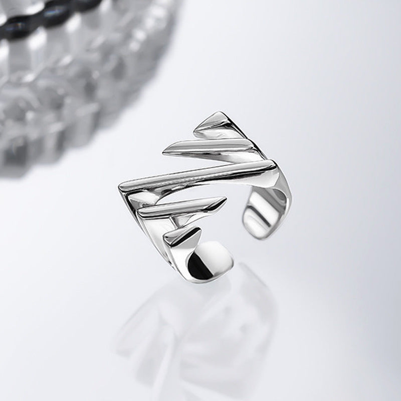 Twill Fashion Personality Hollow Out Line Square Ring