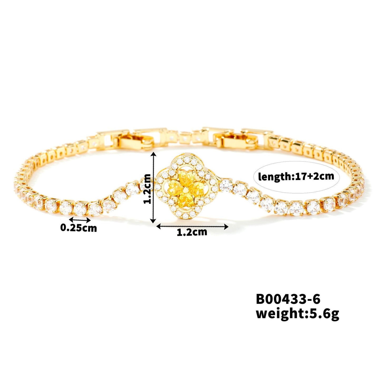 Zircon Clover Female Sweet High Sense Bracelets