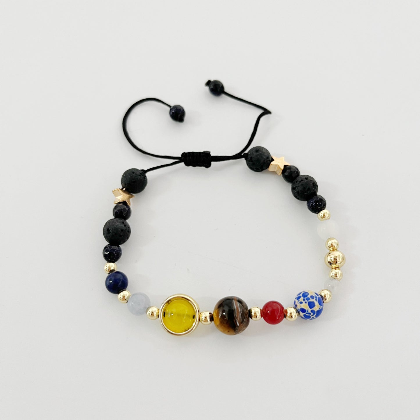 Women's & Men's Colorful Volcanic Rock Woven String Beads Crafts Bracelet