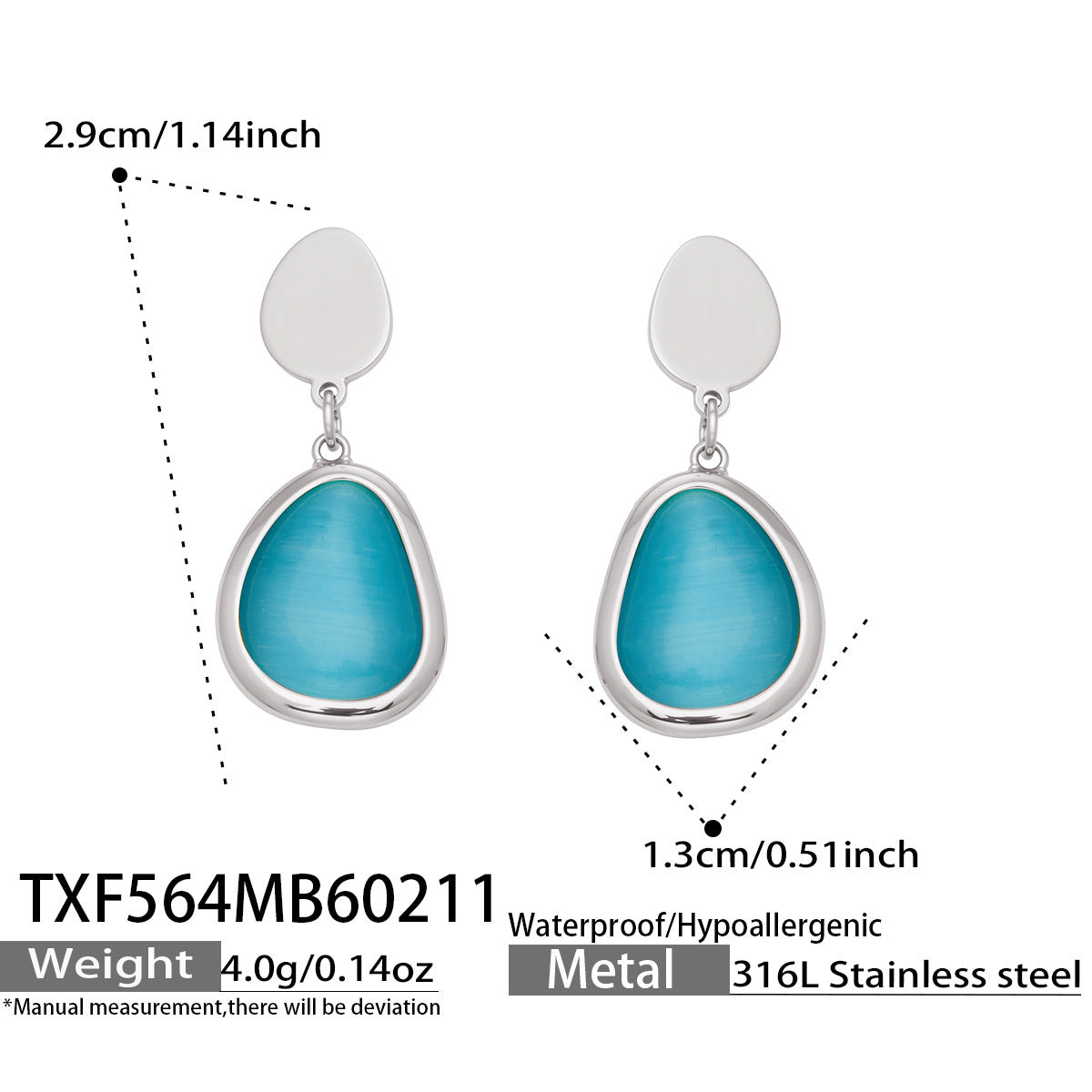 Li Affordable Luxury Style Cut Water Drop-shaped Opal Female Stainless Necklaces