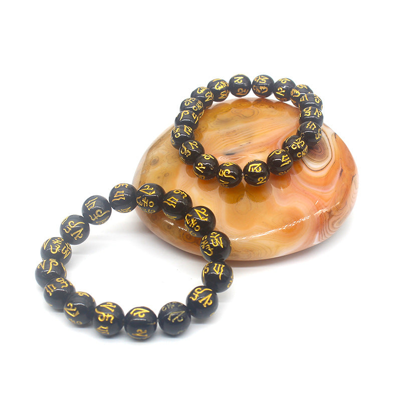 Women's & Men's Obsidian Live Gold Store Welfare Small Bracelets