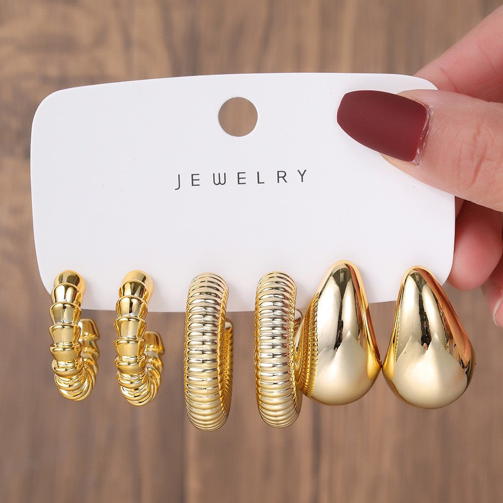 Women's Gold Resin Personalized Simple Ear High-grade Earrings
