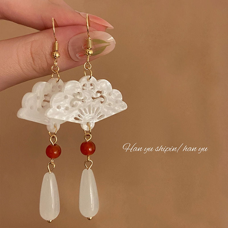 Women's Chinese Style Fan-shaped Retro Cheongsam Ear Earrings