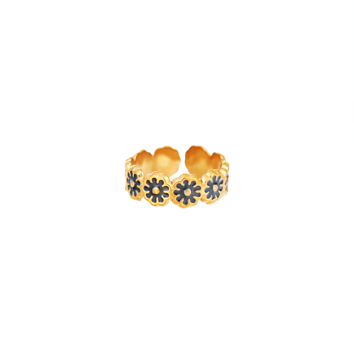 Little Daisy Drip Open Female Light Luxury Titanium No Fading Rings