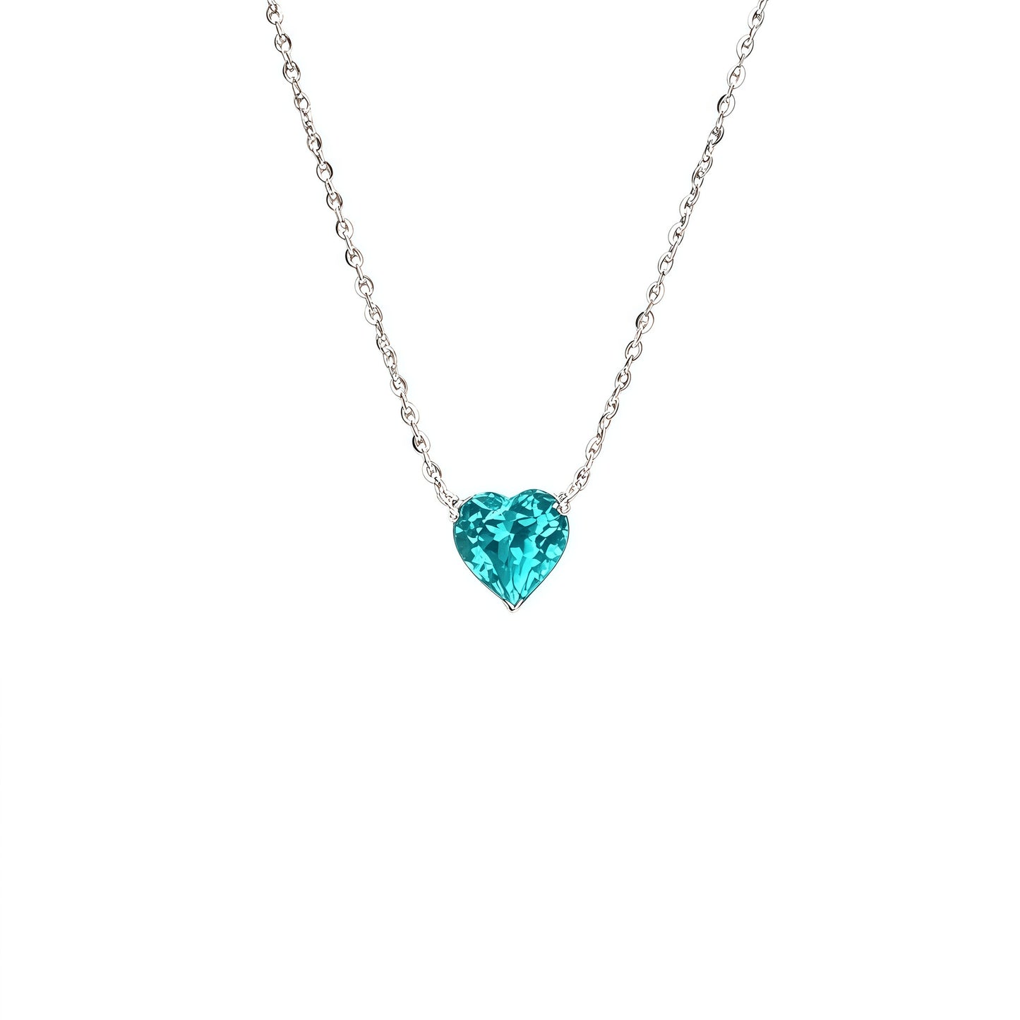 Women's Sier Love Heart Heart-shaped Super Shiny High-grade Versatile Jewelry Set