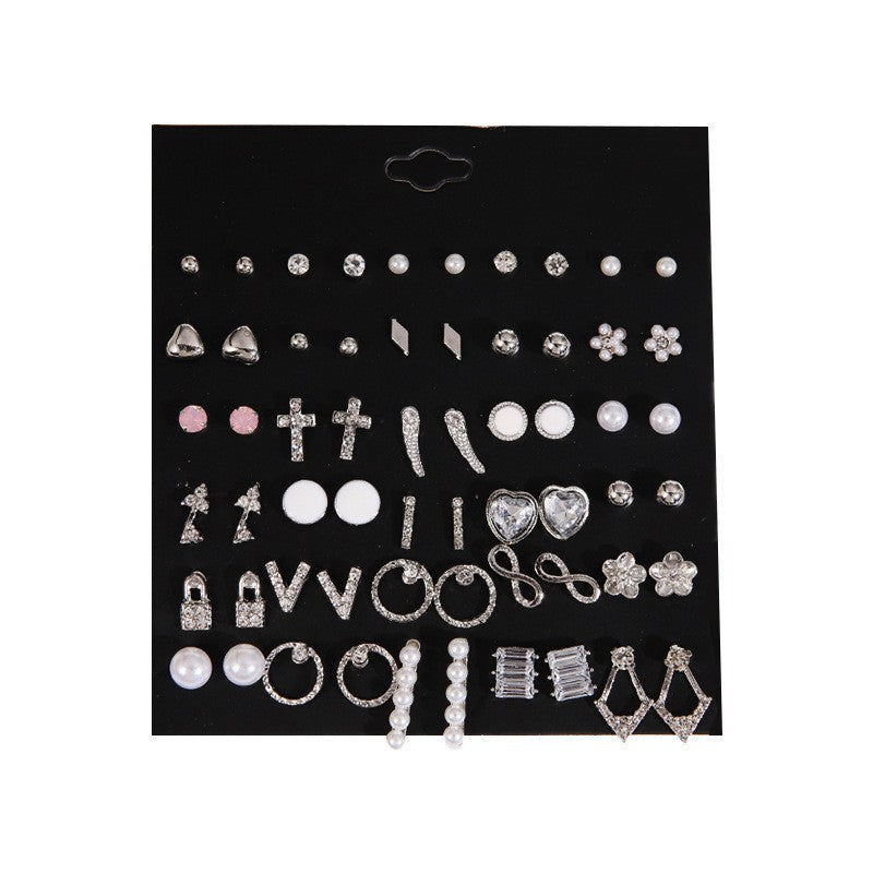Metal Irregular Geometry Pairs Earings Vintage Pearl Earrings