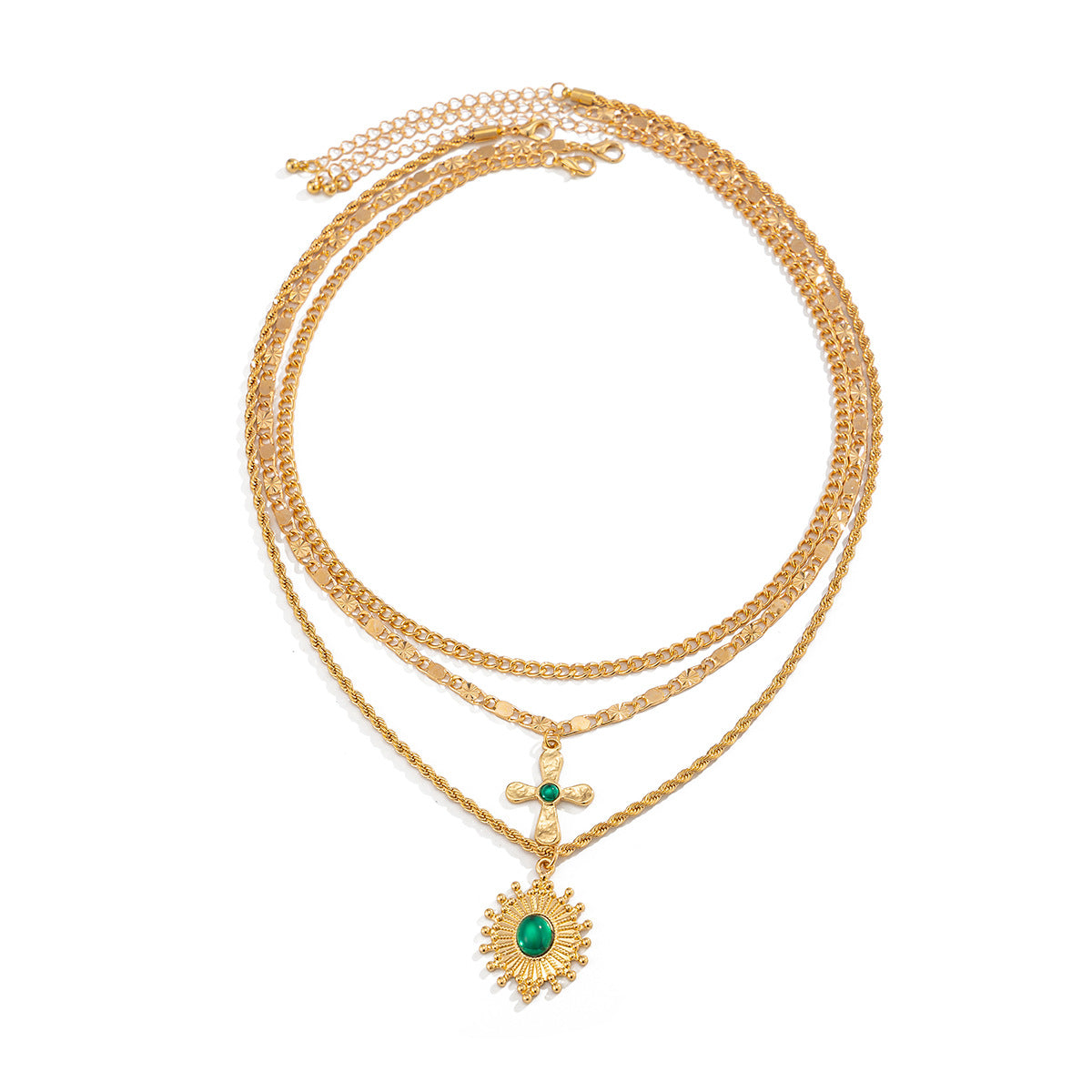 Men's Cross Hemp Flowers Chain Trend Versatile Necklace
