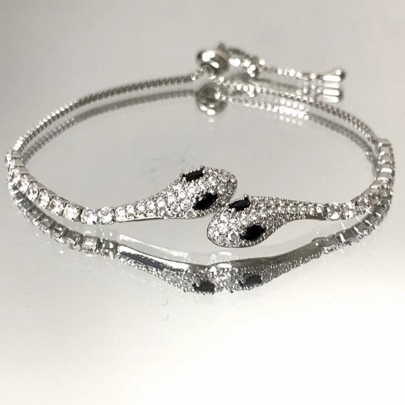 Zircon Snake-shaped Flower Light Luxury High-grade Bracelets