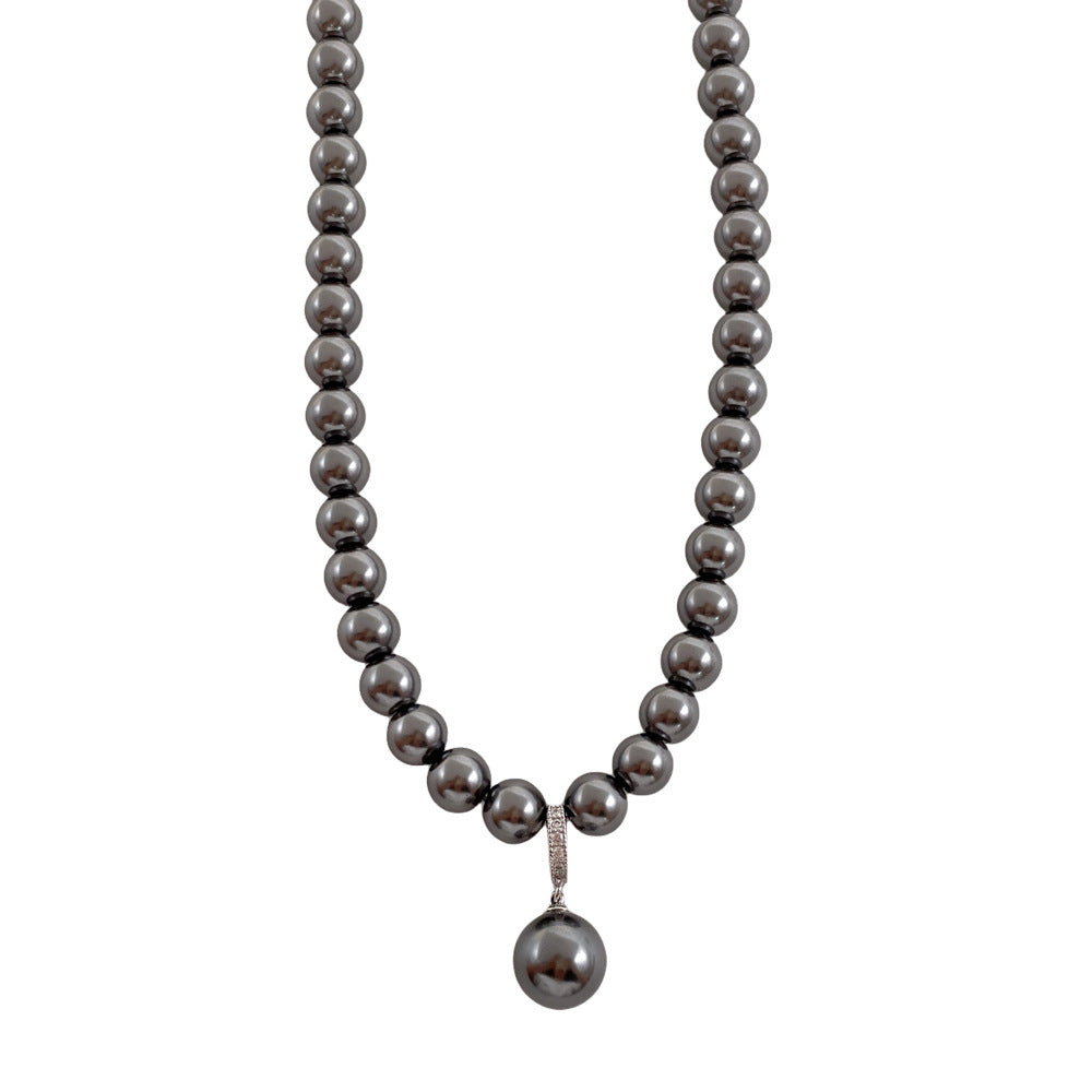 Light Black Pearl Long Luxury Twin Sweater Chain Necklaces