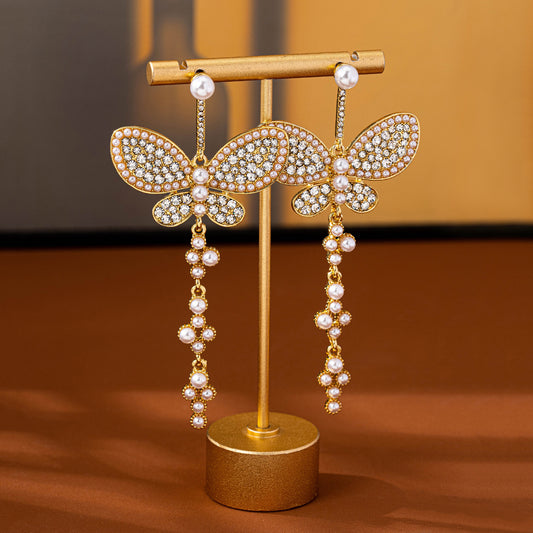 Women's Sweet Trendy Girly Bright Crystal Gemstone Earrings