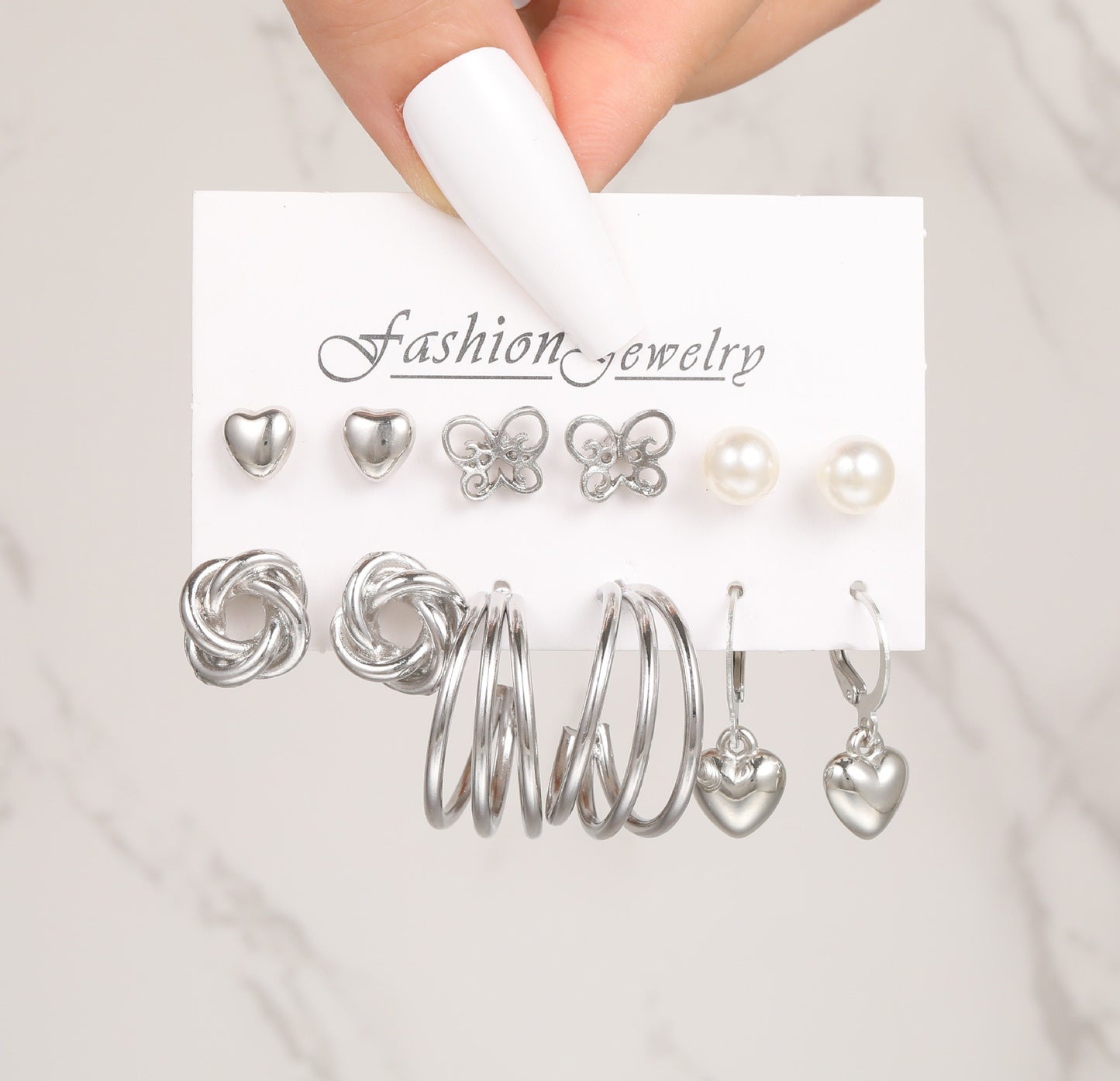 Fashion High Sense Ear Vintage Pearl Geometric Earrings