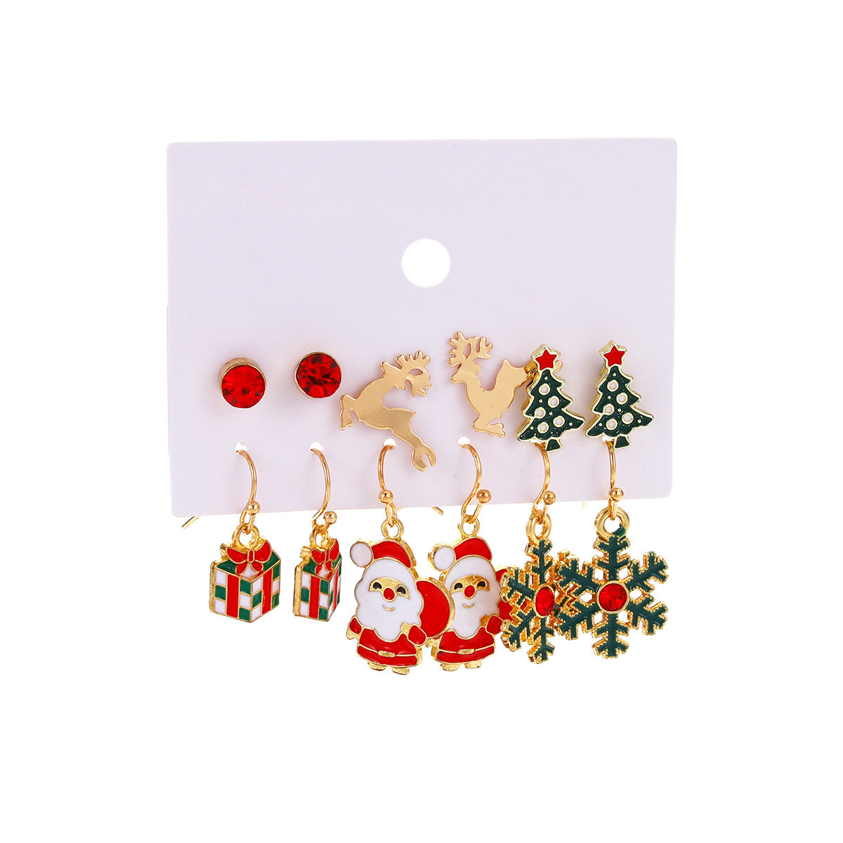 Christmas Snowflake Tree Santa Claus Fluffy Earrings