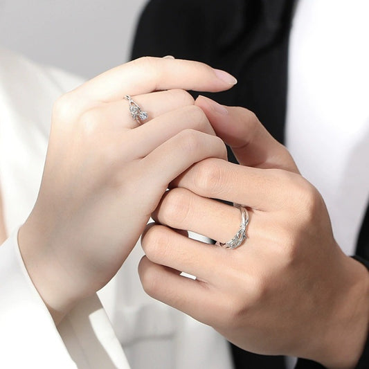 Pure Sier Thorn Rose Couple Fashionable Temperamental Sterling Rings